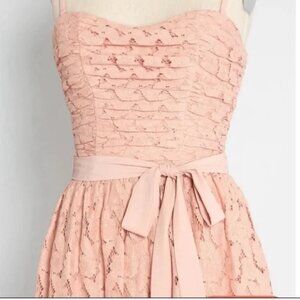 Modcloth Some Enchanted Evening Fit and Flare Dress - Rose Size 4